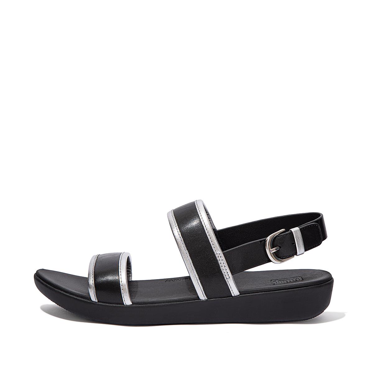 Fitflop BARRA Metallic Back-Strap Naisten Sandaalit Mustat | ZWG-037159