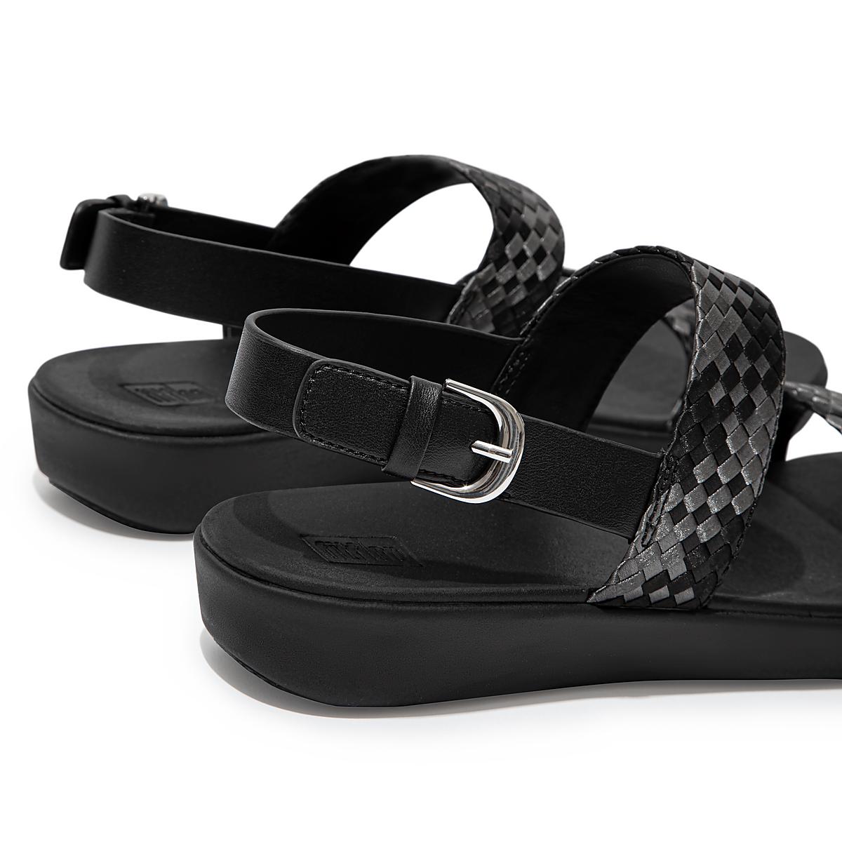 Fitflop BARRA Silky Weave Back-Strap Naisten Sandaalit Mustat | VYP-813752