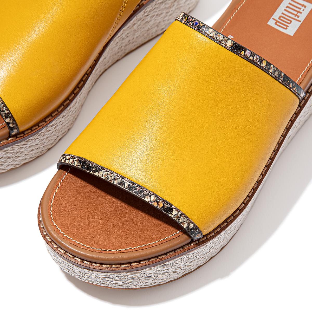 Fitflop ELOISE Snake Trim Espadrille Slides Naisten Sandaalit Oranssi Keltainen | YOG-586203