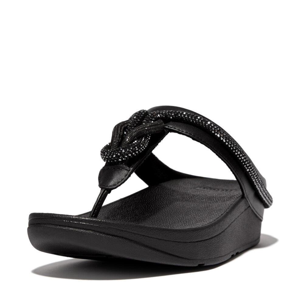 Fitflop FINO Crystal Toe-Post Naisten Sandaalit Mustat | AMS-754391