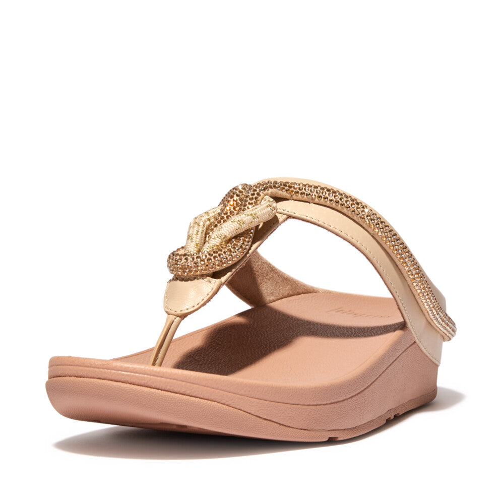 Fitflop FINO Crystal Toe-Post Naisten Sandaalit Beige | TJM-308974