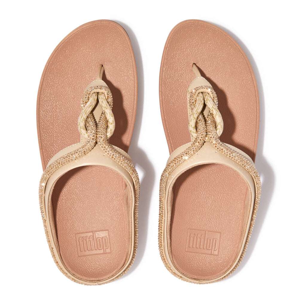 Fitflop FINO Crystal Toe-Post Naisten Sandaalit Beige | TJM-308974