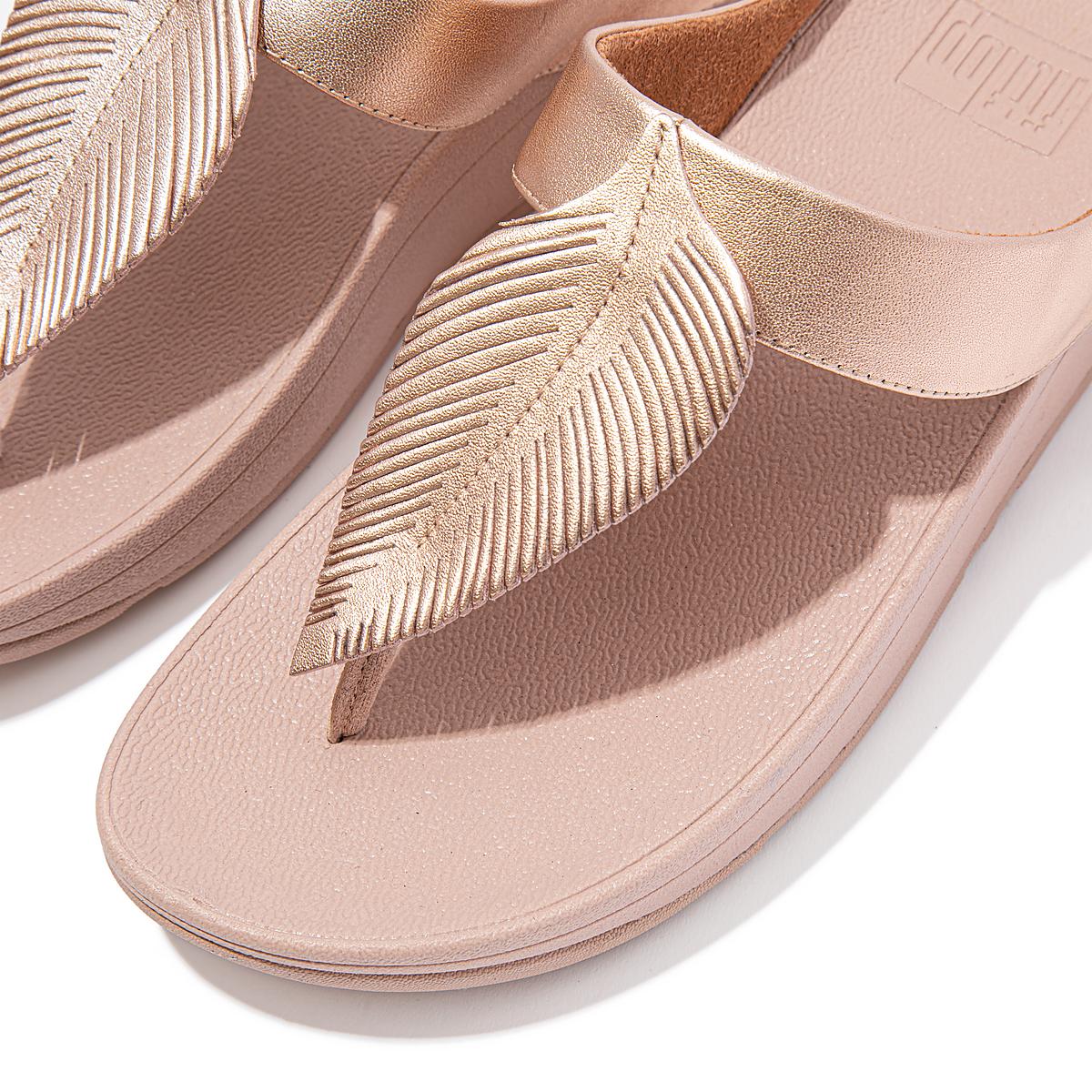 Fitflop FINO Feather Metallic Toe-Post Naisten Sandaalit Pinkki Kultaiset | CKF-819432