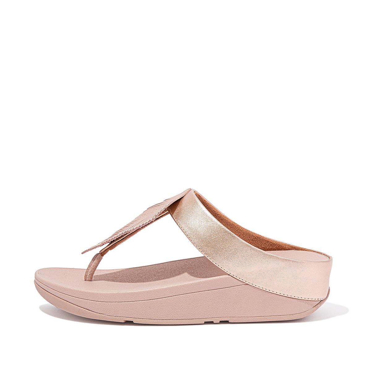 Fitflop FINO Feather Metallic Toe-Post Naisten Sandaalit Pinkki Kultaiset | CKF-819432