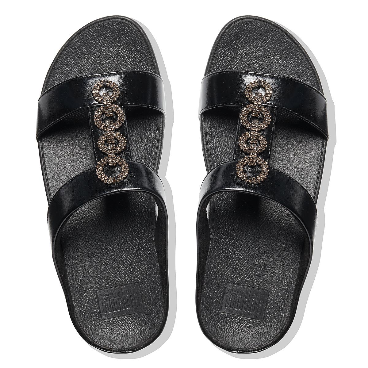 Fitflop FINO Sparkle Slides Naisten Sandaalit Mustat | HXZ-903567