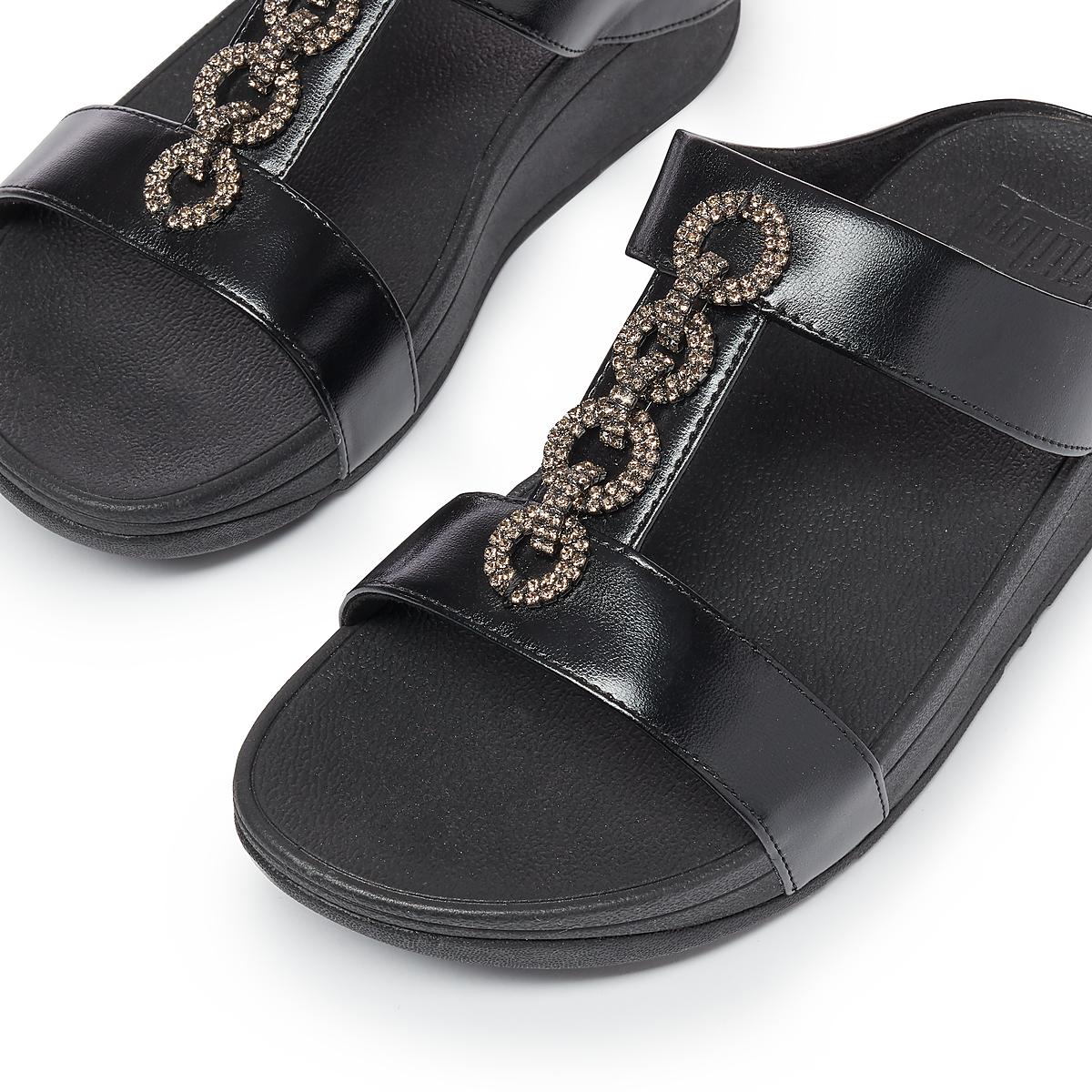 Fitflop FINO Sparkle Slides Naisten Sandaalit Mustat | HXZ-903567