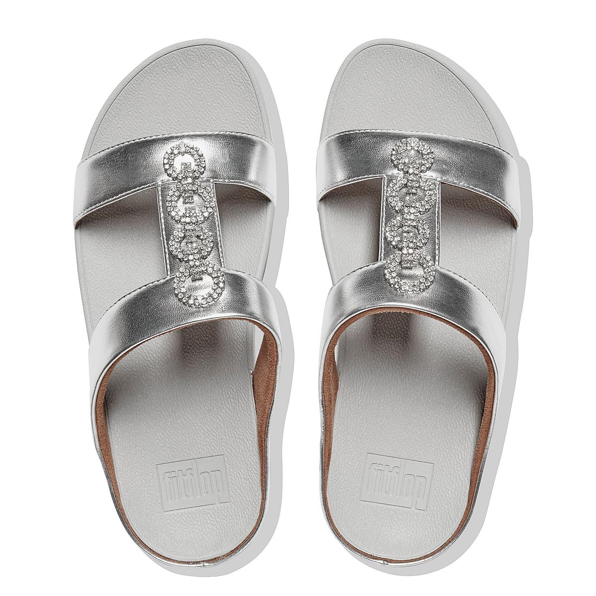 Fitflop FINO Sparkle Slides Naisten Sandaalit Hopea | LHT-379061