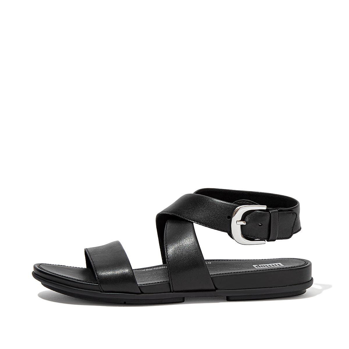 Fitflop GRACIE Buckle Leather Ankle-Strap Naisten Sandaalit Mustat | GVR-736958