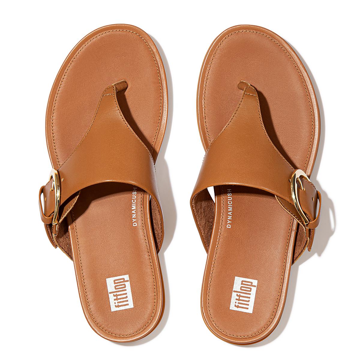 Fitflop GRACIE Buckle Leather Toe-Post Naisten Sandaalit Vaaleanruskea | LRO-301874