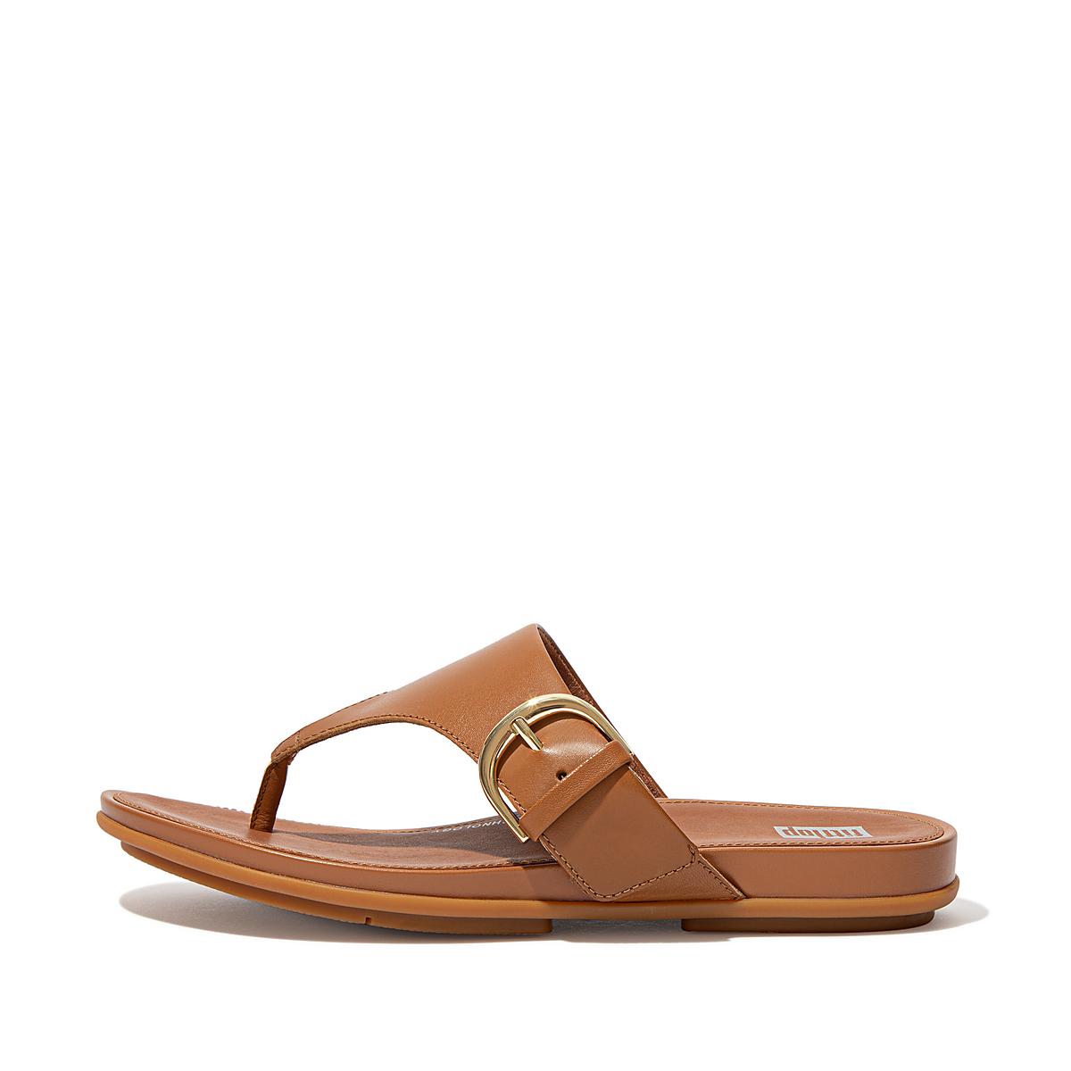 Fitflop GRACIE Buckle Leather Toe-Post Naisten Sandaalit Vaaleanruskea | LRO-301874