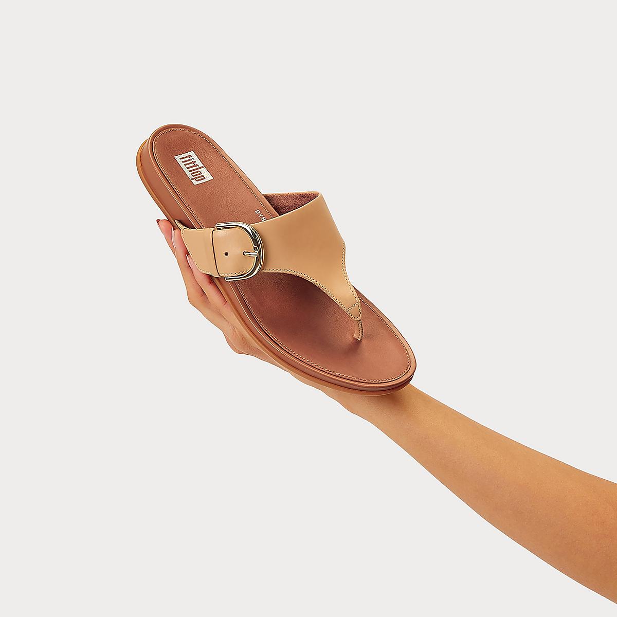 Fitflop GRACIE Buckle Leather Toe-Post Naisten Sandaalit Ruskea | WDX-579623