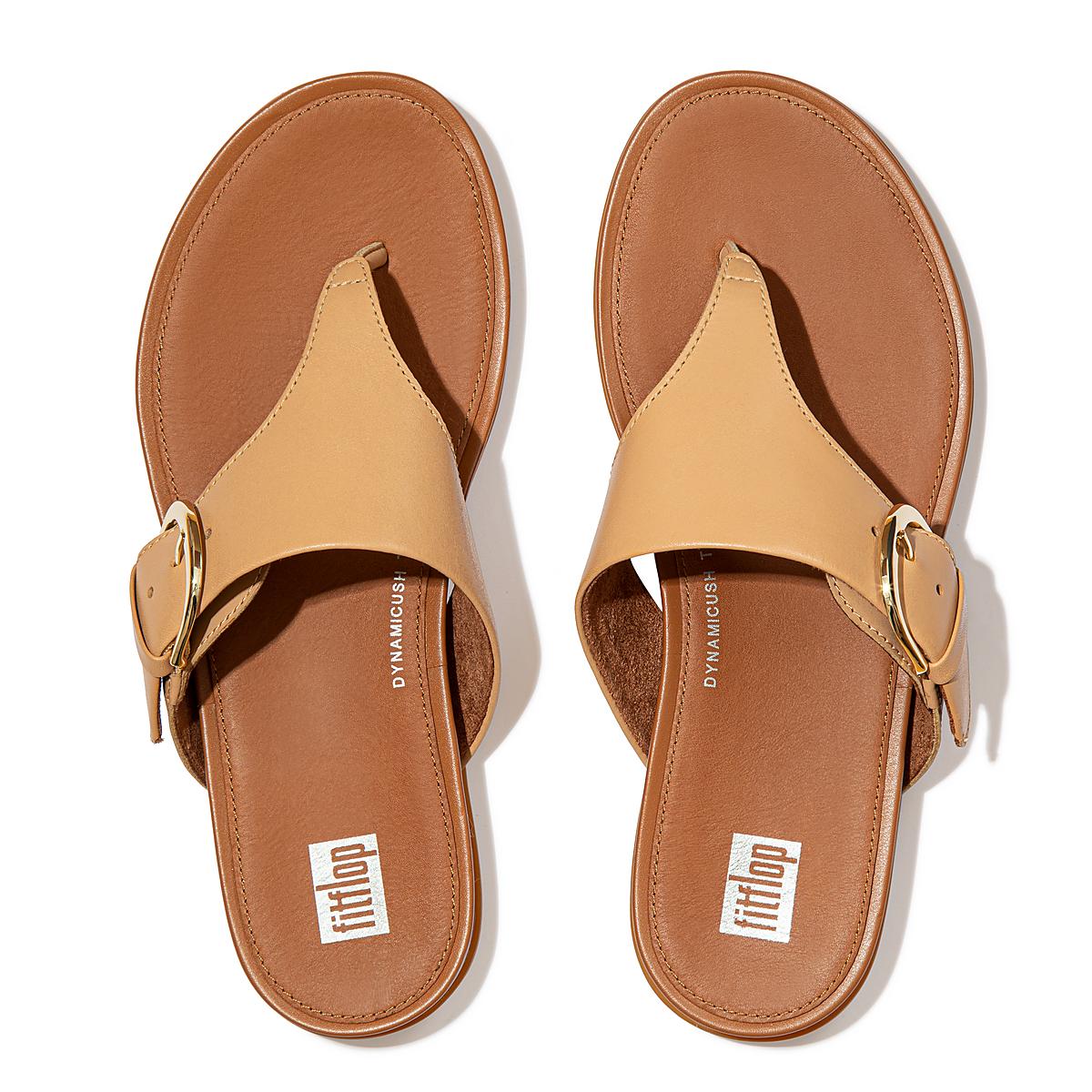 Fitflop GRACIE Buckle Leather Toe-Post Naisten Sandaalit Ruskea | WDX-579623