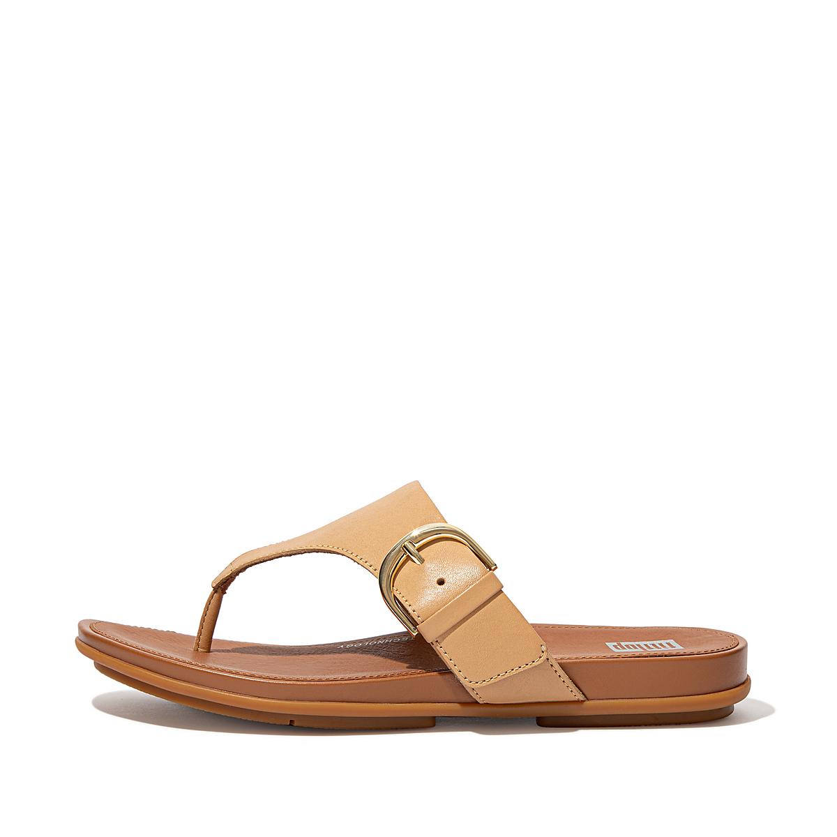 Fitflop GRACIE Buckle Leather Toe-Post Naisten Sandaalit Ruskea | WDX-579623