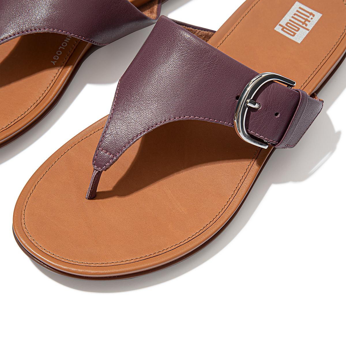 Fitflop GRACIE Buckle Leather Toe-Post Naisten Sandaalit Violetit | YQG-435180