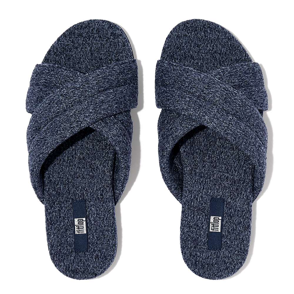 Fitflop GRACIE E01 Merino Villa-Mix Cross Naisten Tossut Laivastonsininen | HPA-491085