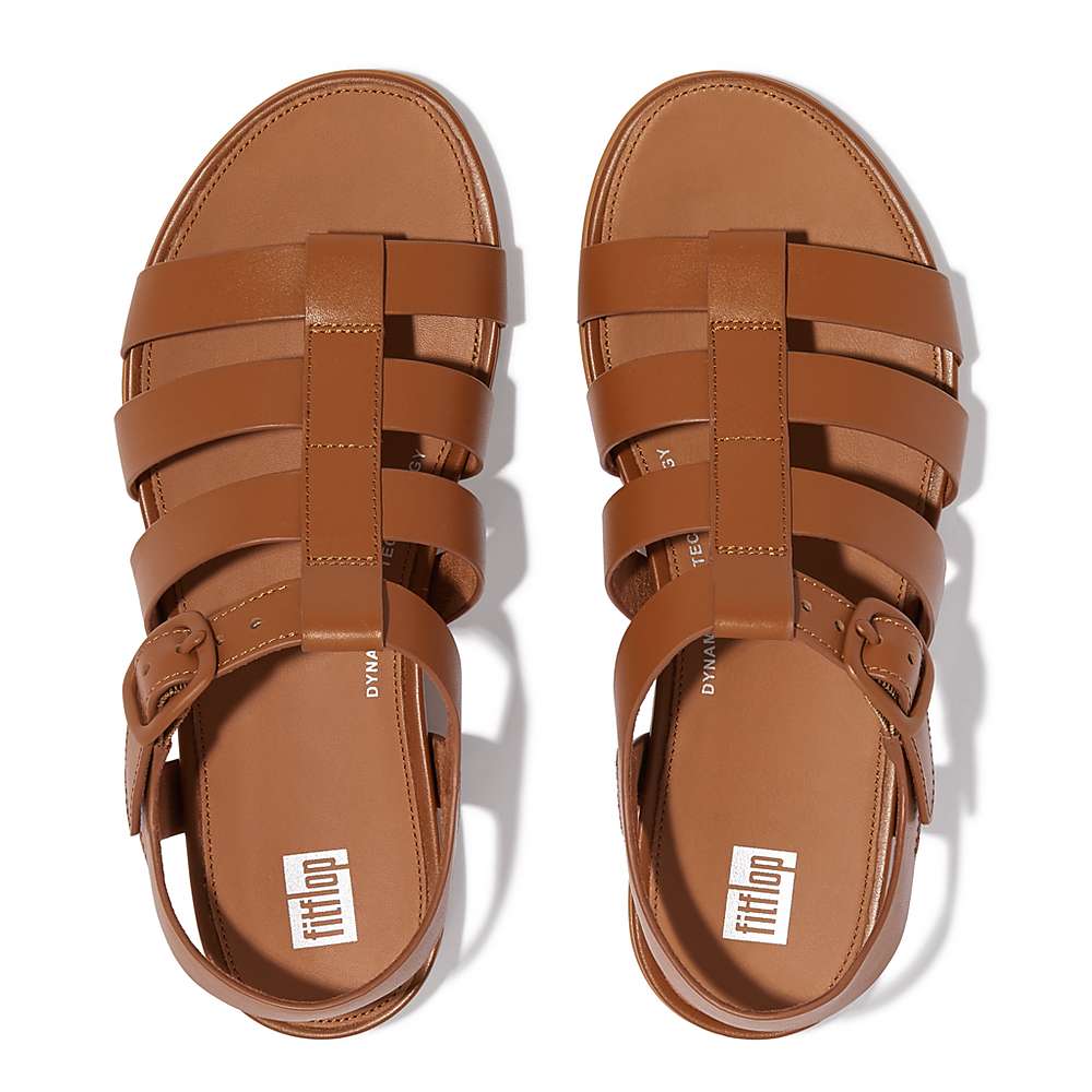 Fitflop GRACIE Matt-Buckle Leather Fisherman Naisten Sandaalit Vaaleanruskea | BGI-623975