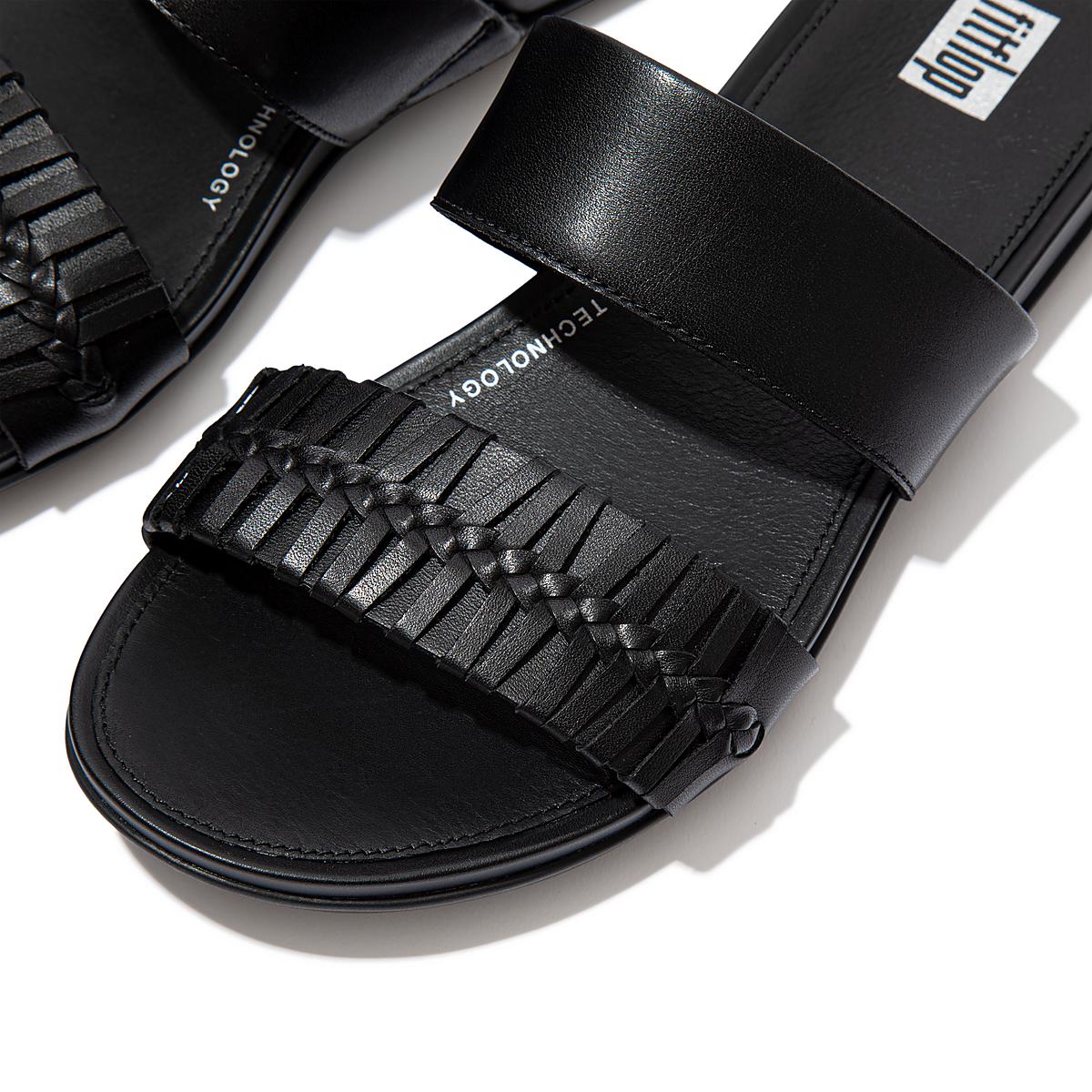 Fitflop GRACIE Wrapped Weave Slides Naisten Sandaalit Mustat | NGL-803415