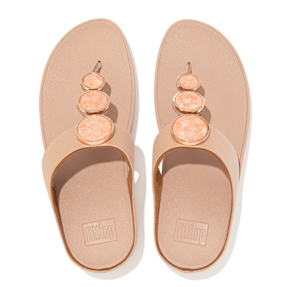 Fitflop HALO Shimmer Toe-Post Naisten Sandaalit Beige | KGI-406952