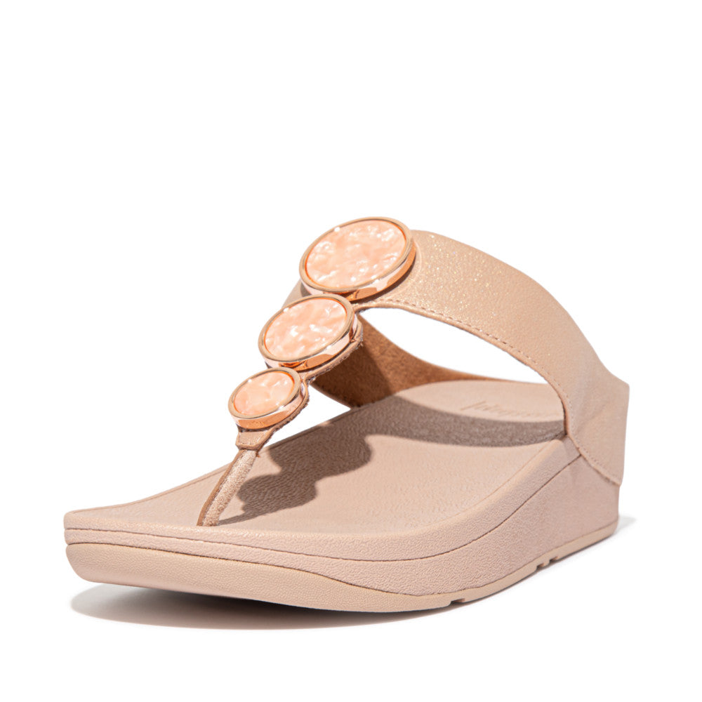 Fitflop HALO Shimmer Toe-Post Naisten Sandaalit Beige | KGI-406952