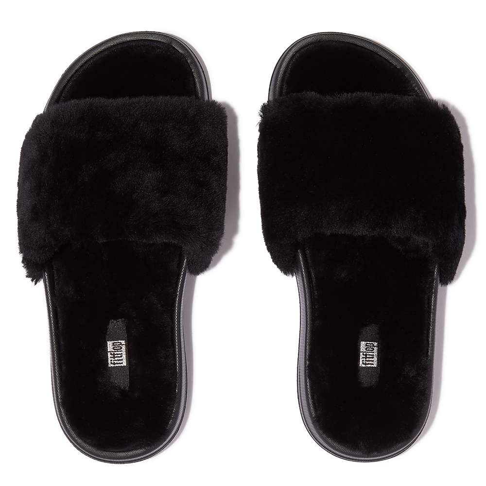 Fitflop IQUSHION Shearling Naisten Tossut Mustat | ODP-973146