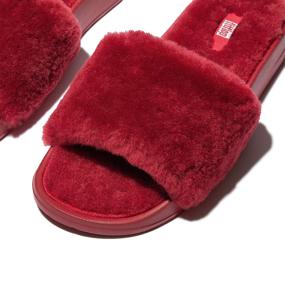 Fitflop IQUSHION Shearling Naisten Tossut Punainen | YTV-416980