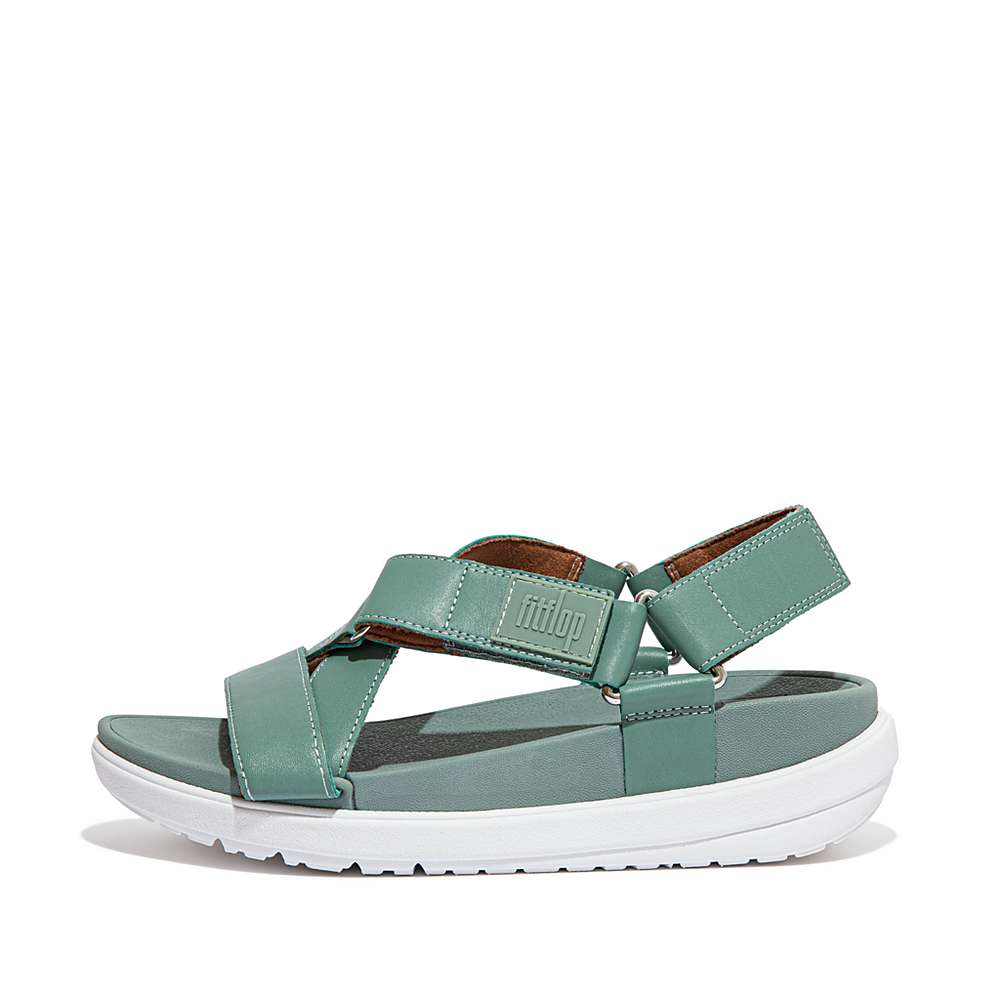 Fitflop LOOSH Leather Cross-Strap Naisten Sandaalit Vihreä | KFI-791243