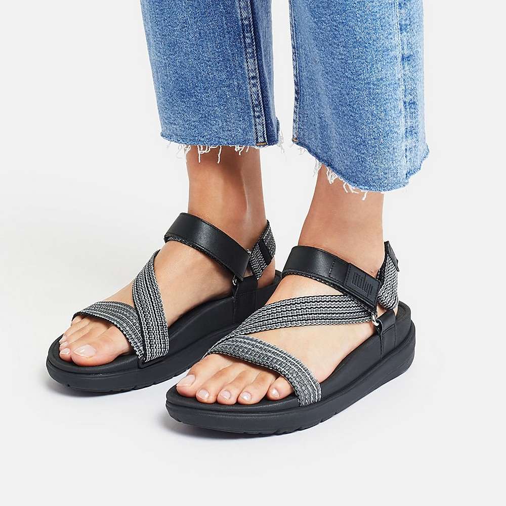 Fitflop LOOSH Webbing Z-Strap Naisten Sandaalit Mustat | UES-908756