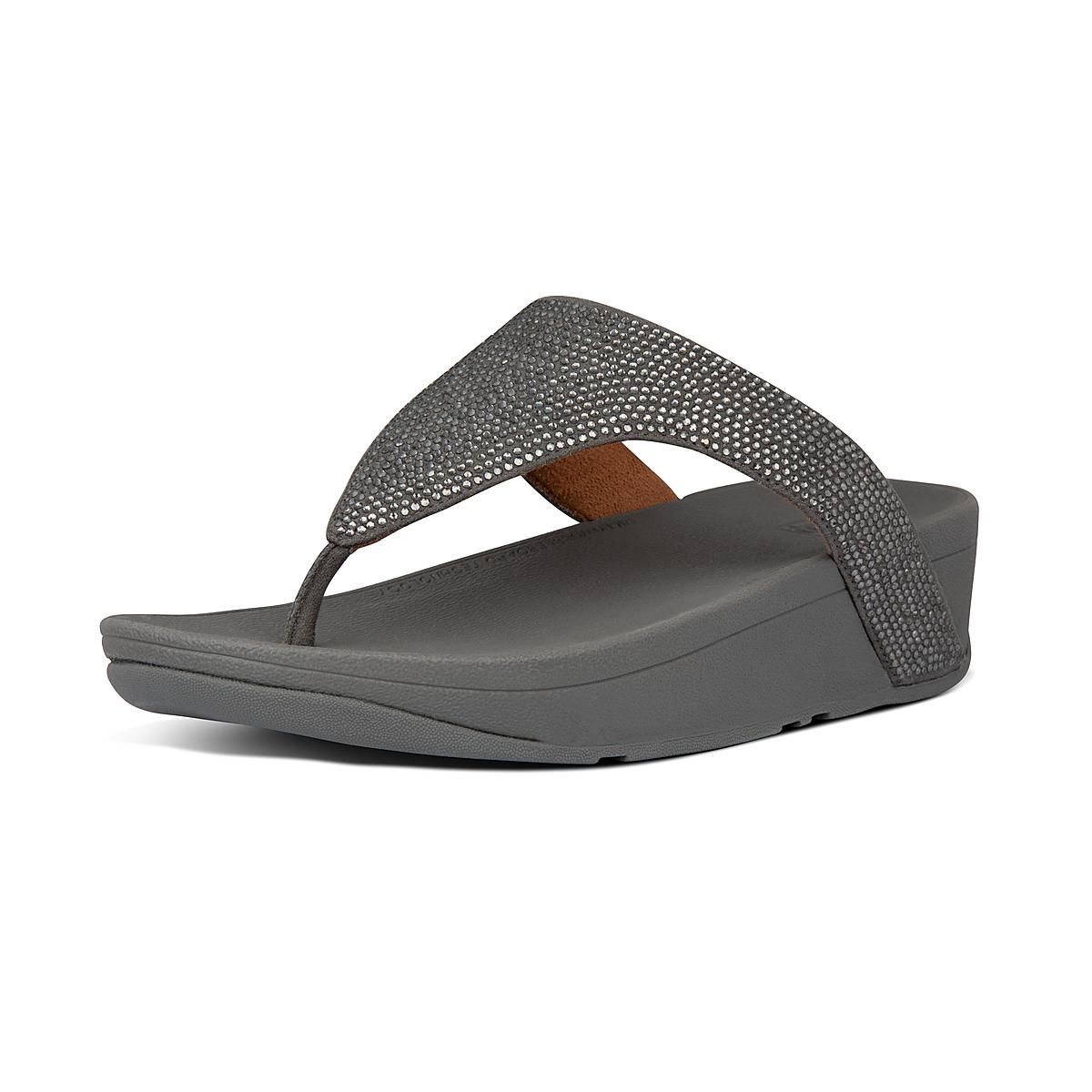 Fitflop LOTTIE Shimmercrystal Toe-Post Naisten Sandaalit Harmaat | CXM-124096