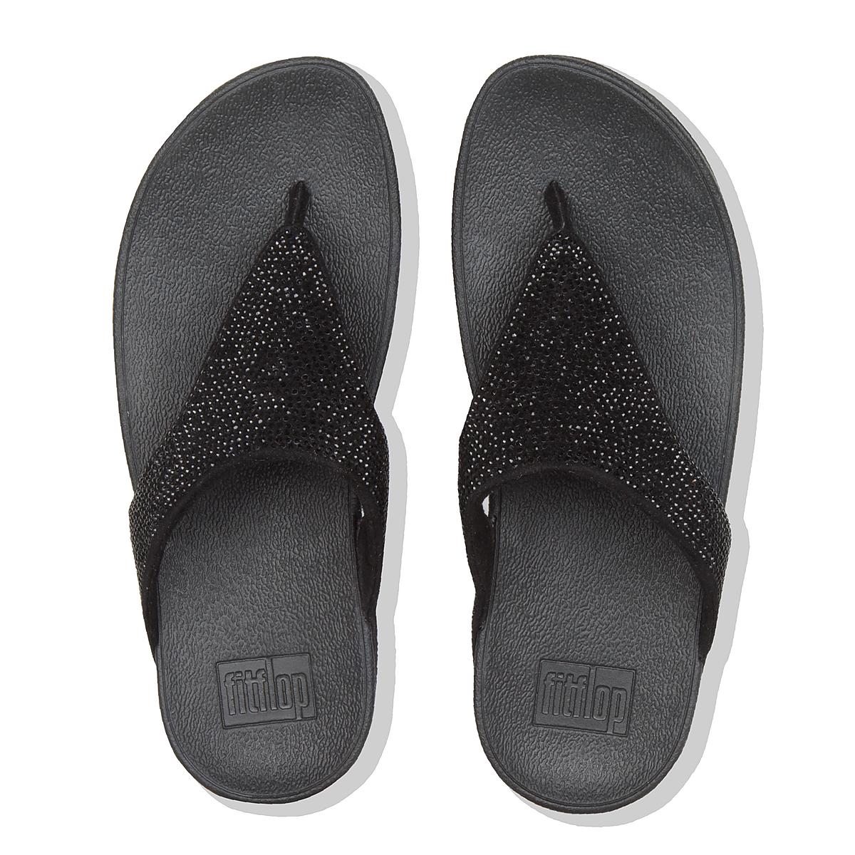 Fitflop LOTTIE Shimmercrystal Toe-Post Naisten Sandaalit Mustat | OGD-295138