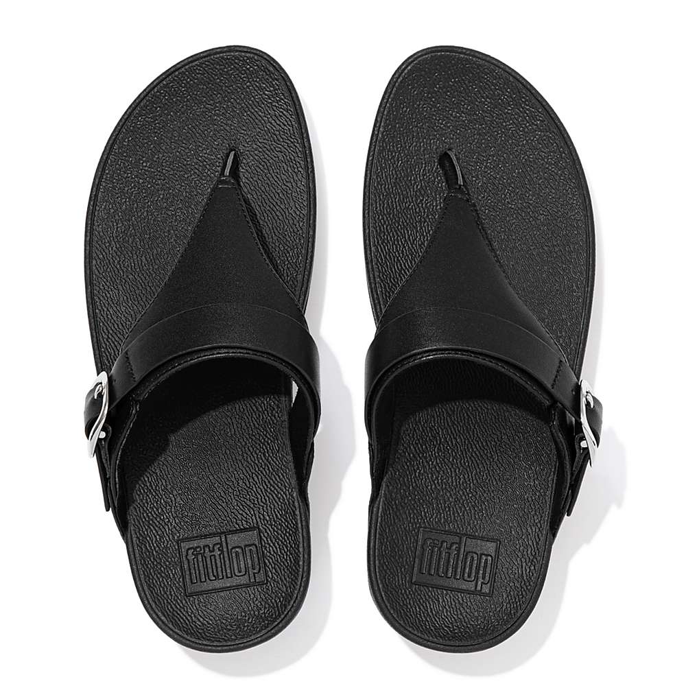 Fitflop LULU Adjustable Leather Toe-Posts Naisten Sandaalit Mustat | OQM-907543