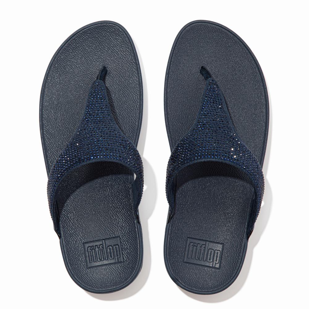 Fitflop LULU Crystal Toe-Post Naisten Sandaalit Laivastonsininen | GJR-193245