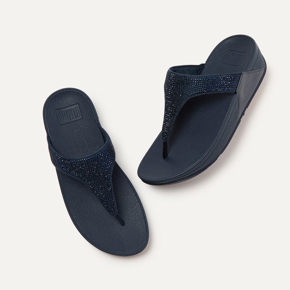 Fitflop LULU Crystal Toe-Post Naisten Sandaalit Laivastonsininen | GJR-193245