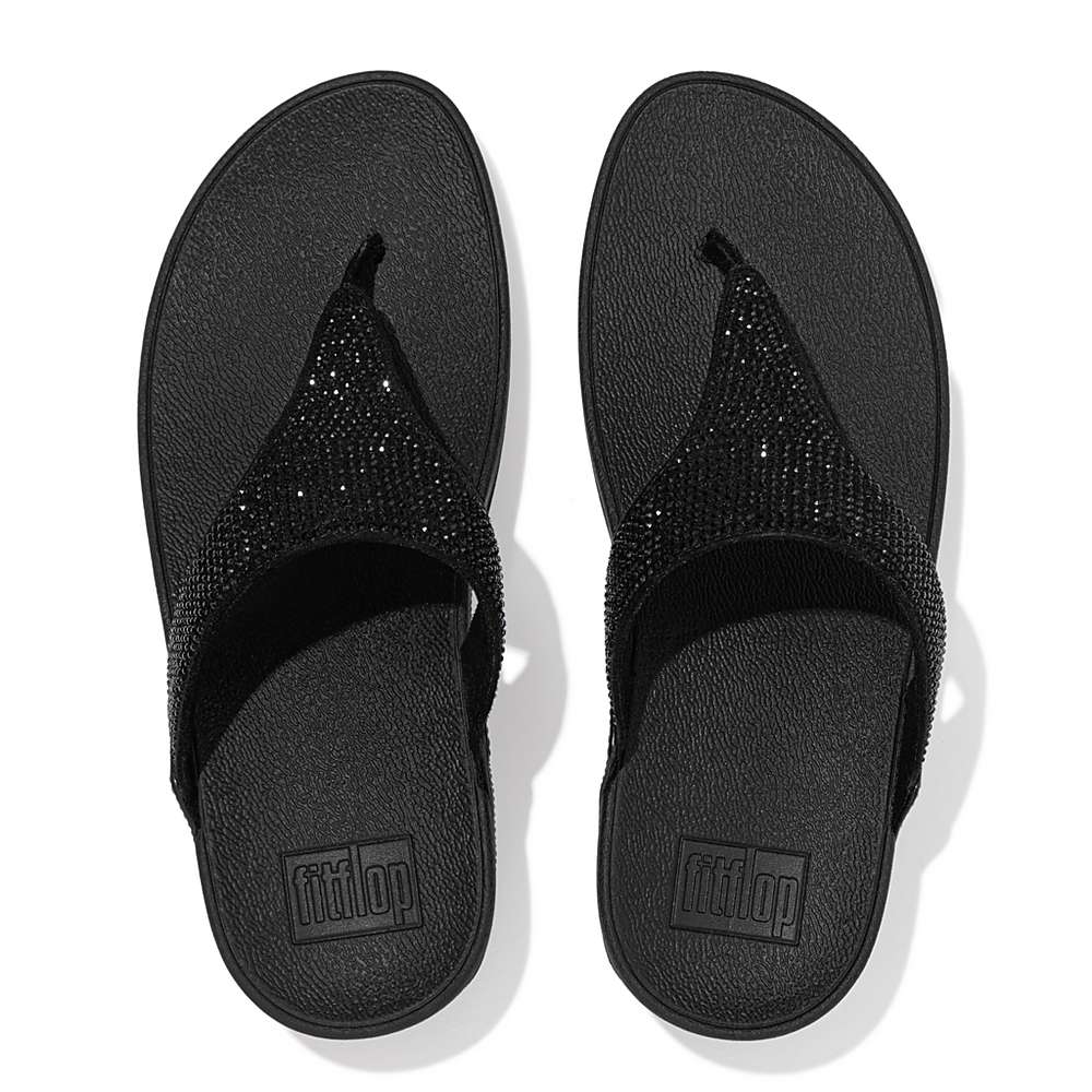 Fitflop LULU Crystal Toe-Post Naisten Sandaalit Mustat | JHE-824905