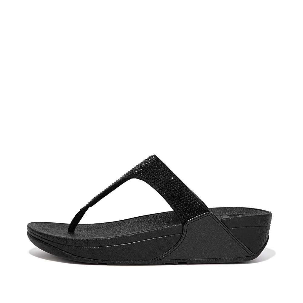 Fitflop LULU Crystal Toe-Post Naisten Sandaalit Mustat | JHE-824905