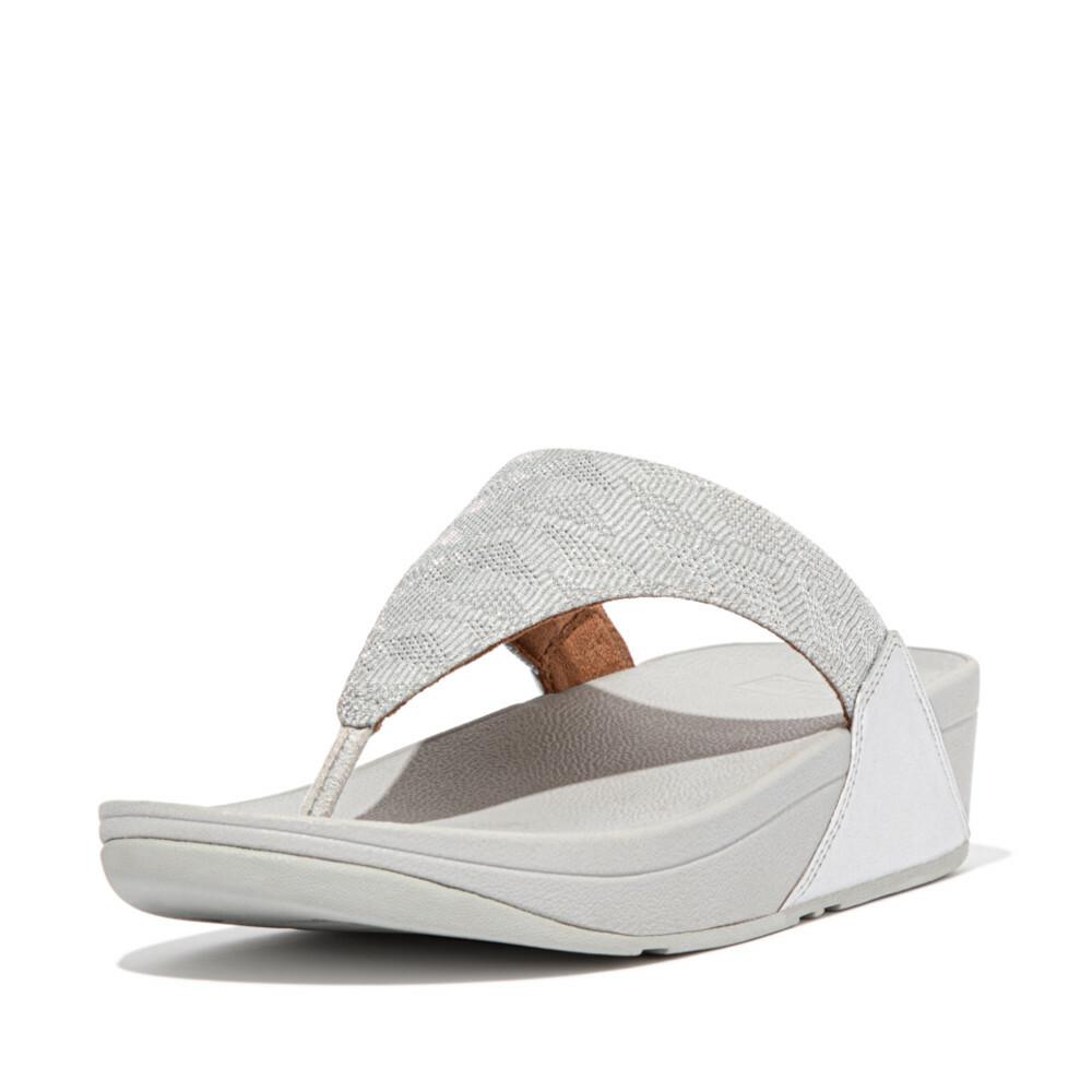 Fitflop LULU Glitz Toe-Post Naisten Sandaalit Hopea | YDX-750936