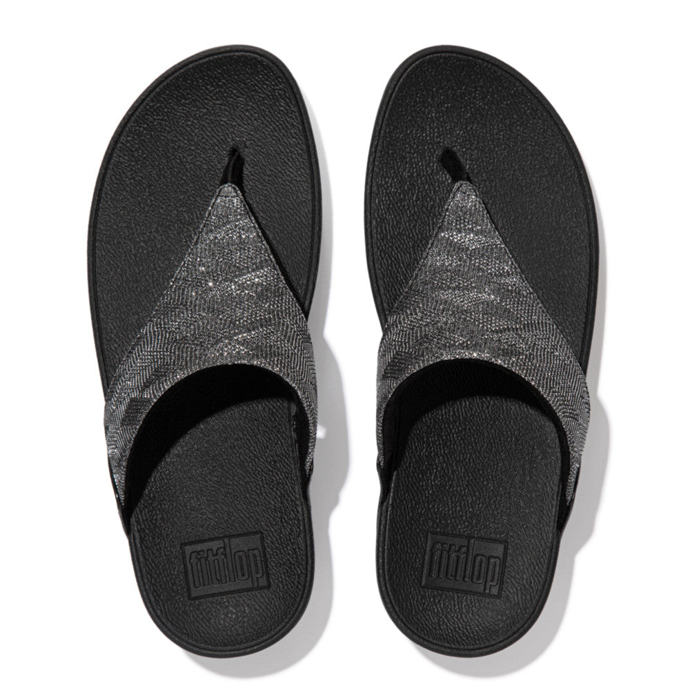 Fitflop LULU Glitz Toe-Post Naisten Sandaalit Mustat | ZBJ-534029