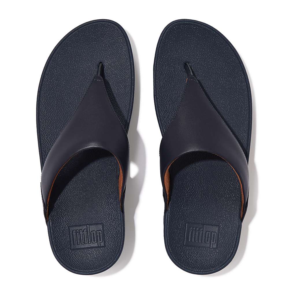 Fitflop LULU Leather Toe-Post Naisten Sandaalit Syvä Sininen | HYU-286907