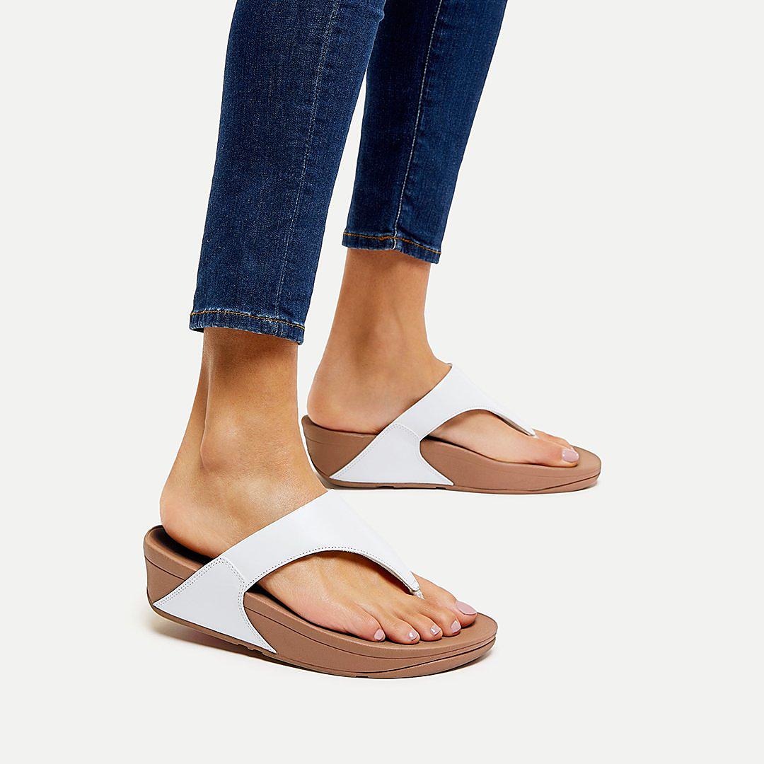 Fitflop LULU Leather Toe-Post Naisten Sandaalit Valkoinen | SBC-864302