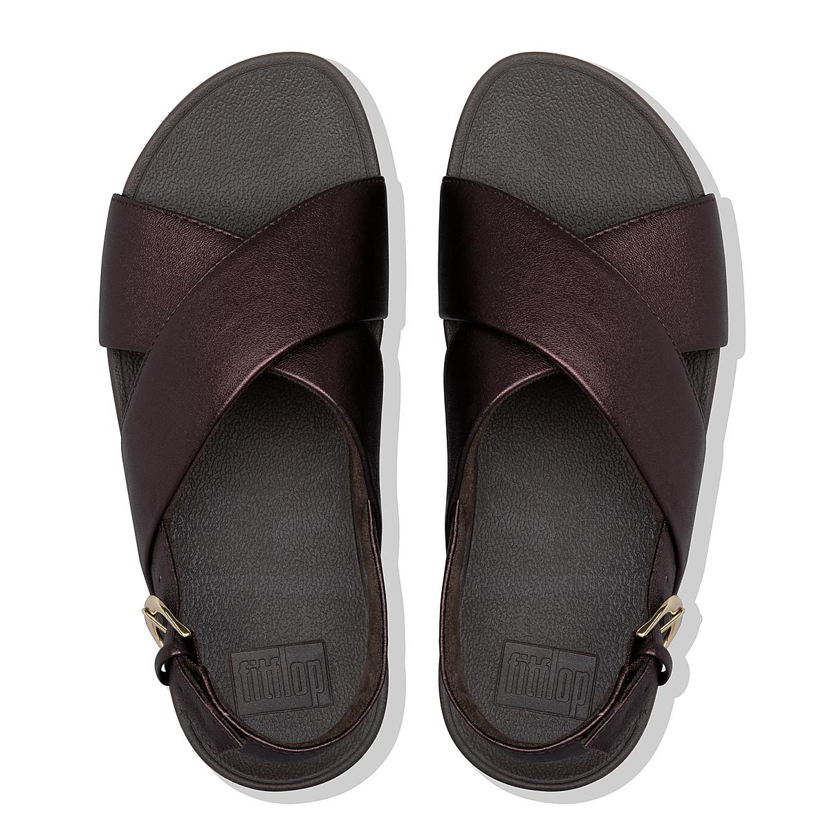 Fitflop LULU Metallic Leather Naisten Sandaalit Suklaa | MAR-127546