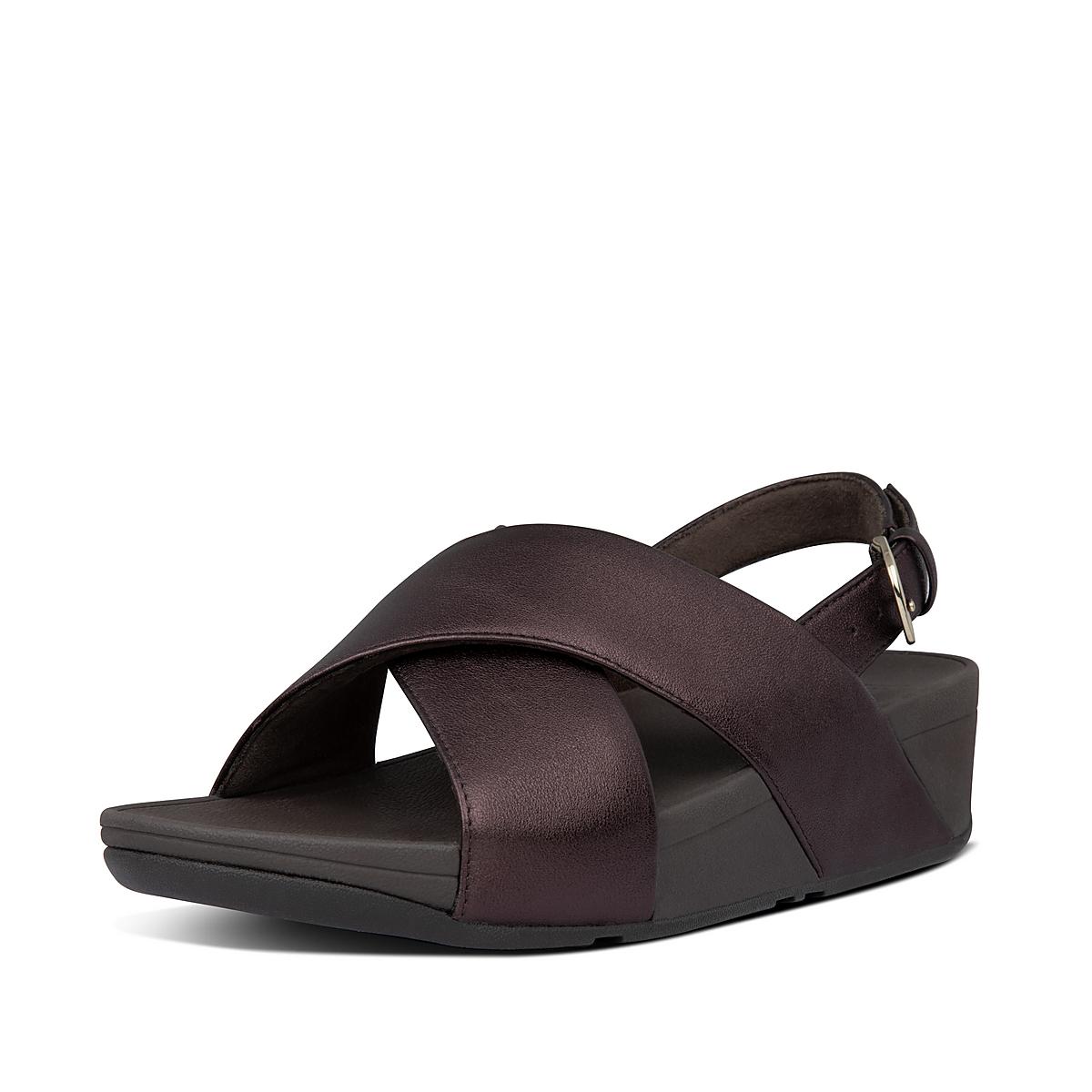 Fitflop LULU Metallic Leather Naisten Sandaalit Suklaa | MAR-127546