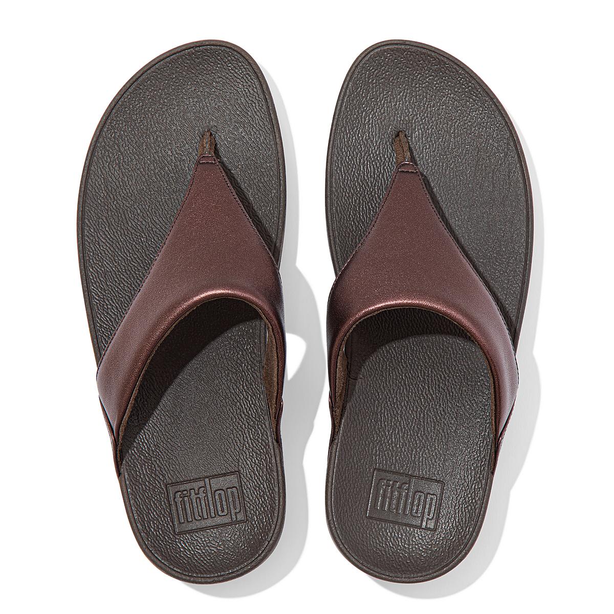 Fitflop LULU Metallic Leather Naisten Sandaalit Suklaa | OWK-360572