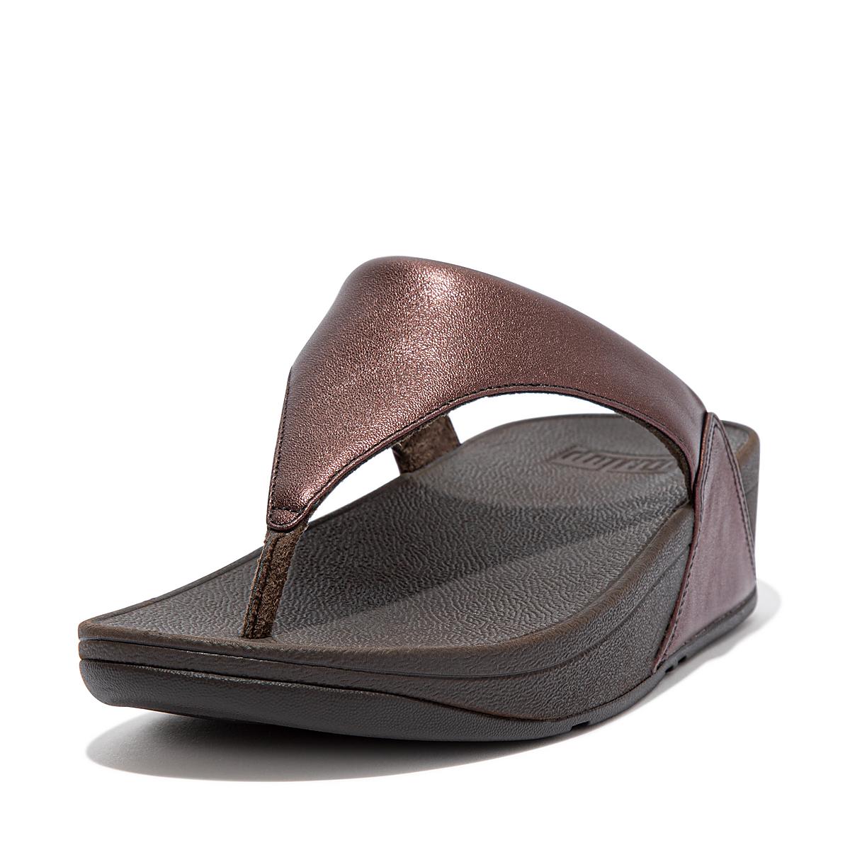 Fitflop LULU Metallic Leather Naisten Sandaalit Suklaa | OWK-360572