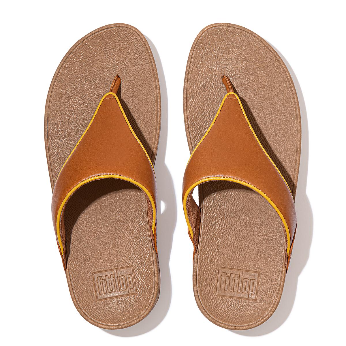 Fitflop LULU Pop Binding Leather Sandals Naisten Sandaalit Vaaleanruskea Oranssi Keltainen | RGD-351624