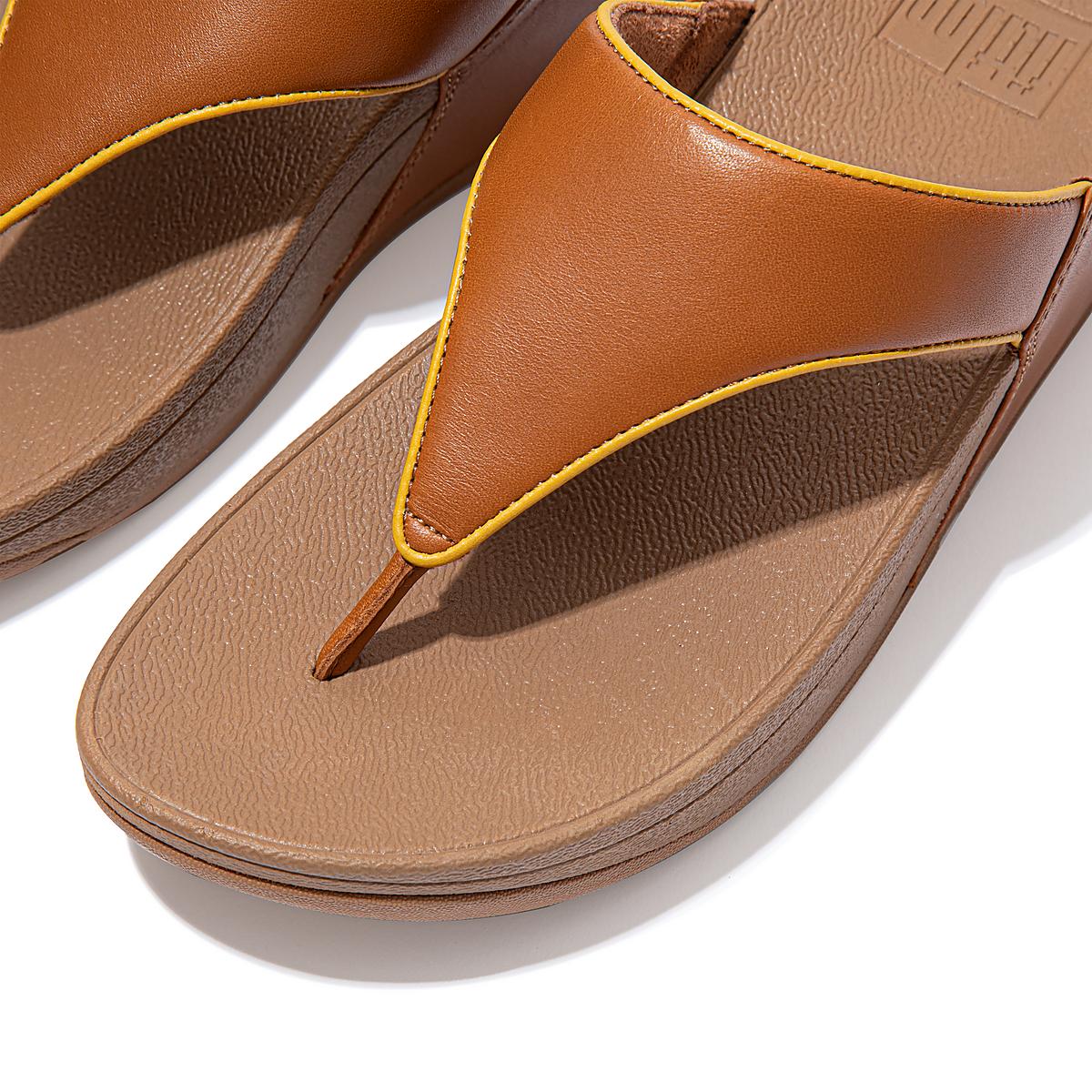 Fitflop LULU Pop Binding Leather Sandals Naisten Sandaalit Vaaleanruskea Oranssi Keltainen | RGD-351624