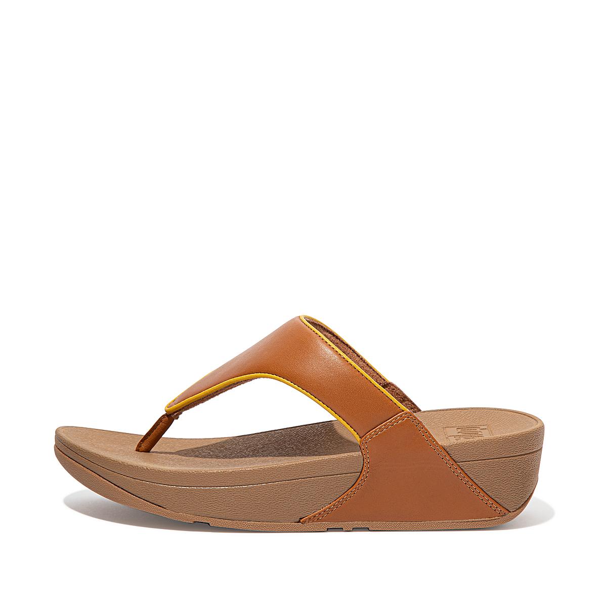 Fitflop LULU Pop Binding Leather Sandals Naisten Sandaalit Vaaleanruskea Oranssi Keltainen | RGD-351624