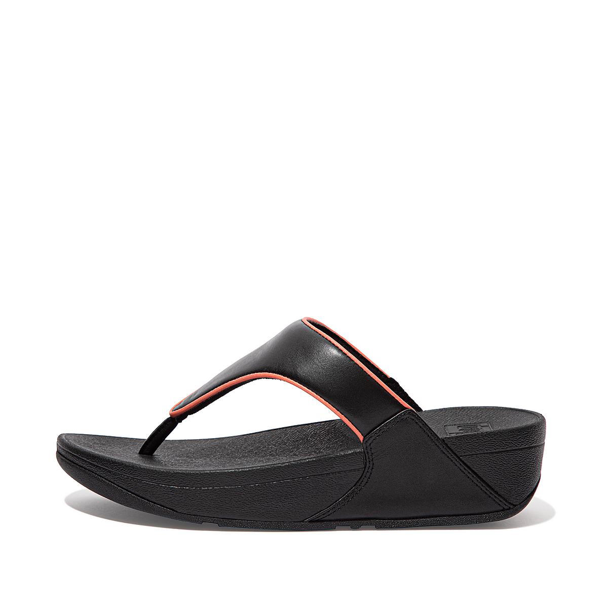 Fitflop LULU Pop Binding Leather Sandals Naisten Sandaalit Mustat Pinkki | ZBV-721069