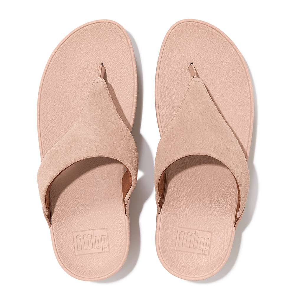 Fitflop LULU Suede Toe-Post Naisten Sandaalit Beige | QEV-569347