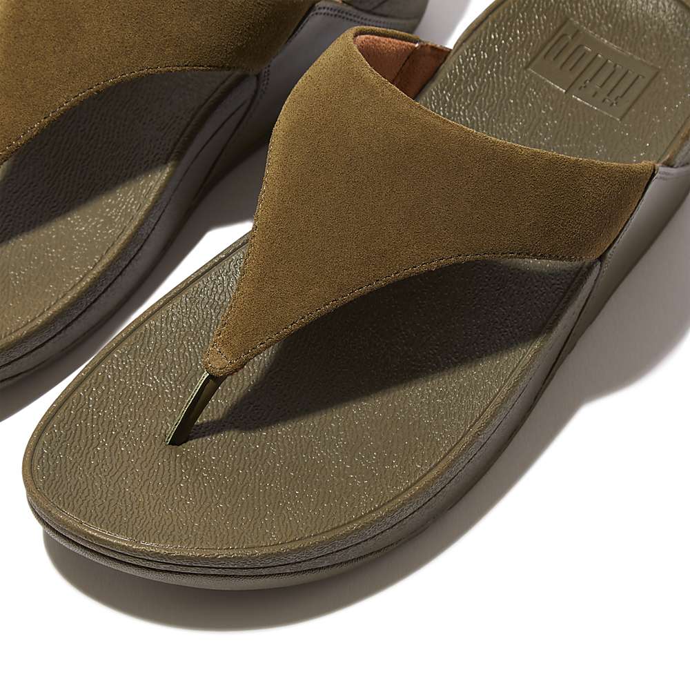 Fitflop LULU Suede Toe-Post Naisten Sandaalit Oliivinvihreä | QWX-487362