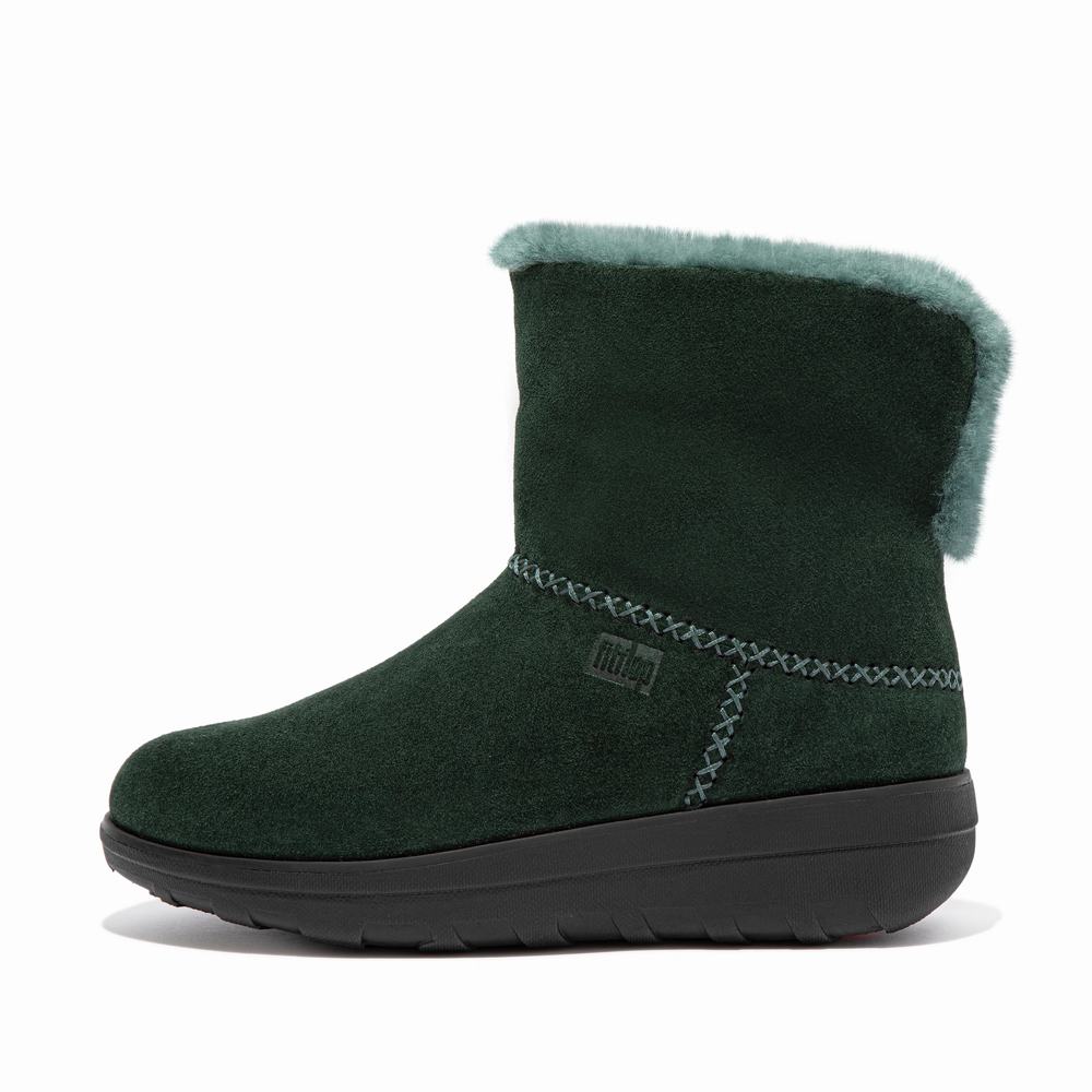 Fitflop MUKLUK SHORTY Shearling-Lined Suede Naisten Talvikengät Vihreä | DQC-583120