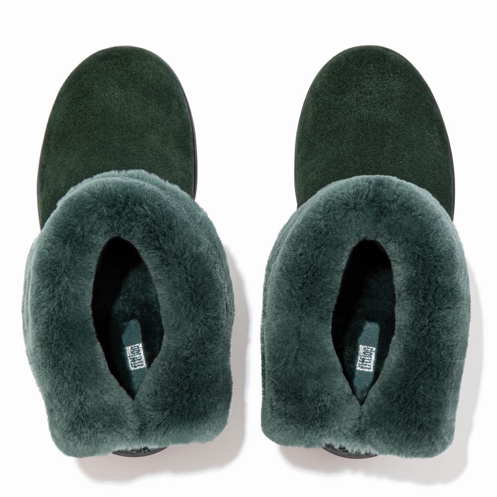 Fitflop MUKLUK SHORTY Shearling-Lined Suede Naisten Talvikengät Vihreä | DQC-583120